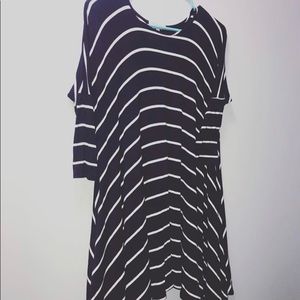 Navy and White Striped Dress